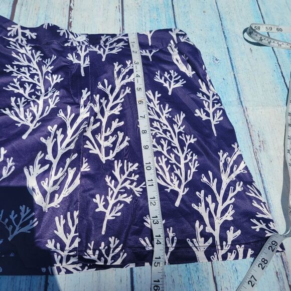 Top It Off Women's Blue White Printed Stretch Mini Skirt Size Small NWT - Picture 10 of 11
